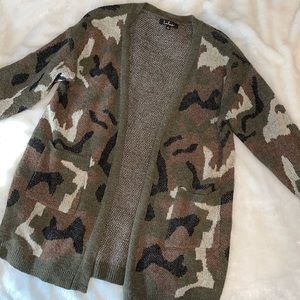Lulus camo cardigan